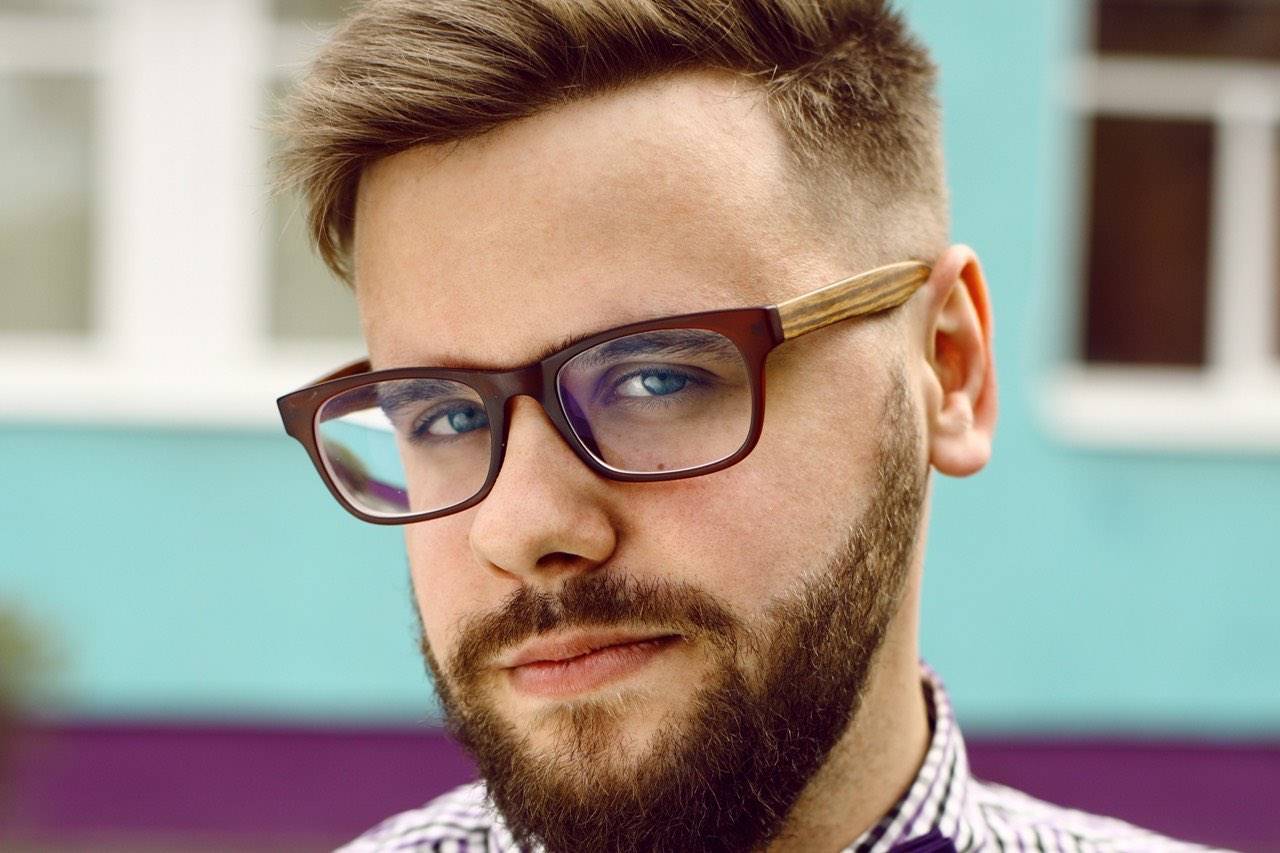 eyeglasses male hipster head