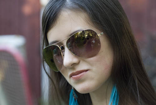 young woman wearing sunglasses